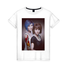 Женская футболка хлопок с принтом Chloe and Max в Тюмени, 100% хлопок | прямой крой, круглый вырез горловины, длина до линии бедер, слегка спущенное плечо | Тематика изображения на принте: арт | графика | игры | макс и хлоя