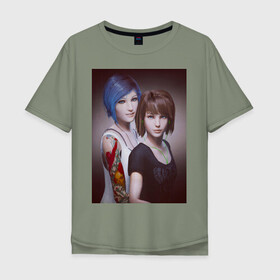 Мужская футболка хлопок Oversize с принтом  Chloe and Max в Тюмени, 100% хлопок | свободный крой, круглый ворот, “спинка” длиннее передней части | арт | графика | игры | макс и хлоя