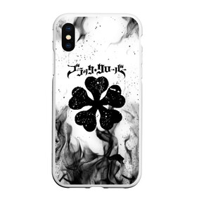 Чехол для iPhone XS Max матовый с принтом ЧЁРНЫЙ КЛЕВЕР BLACK CLOVER в Тюмени, Силикон | Область печати: задняя сторона чехла, без боковых панелей | asta | black bull | black clover | bull | clover | аста | бык | клевер | чёрный бык | чёрный клевер