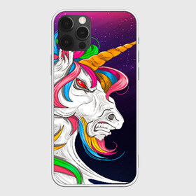 Чехол для iPhone 12 Pro Max с принтом Angry Unicorn в Тюмени, Силикон |  | cosmos | hair | rainbow | stars | unicorn | волосы | глаза | единорог | злой | зубы | космос | лошадь | радуга