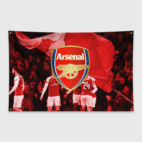 Флаг-баннер с принтом Arsenal в Тюмени, 100% полиэстер | размер 67 х 109 см, плотность ткани — 95 г/м2; по краям флага есть четыре люверса для крепления | arsenal | arsenal fc | the gunners | английский клуб | арсенал | лондон | лондонский арсенал | премьер лига | футбол | футболист | футбольный клуб