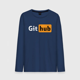 Мужской лонгслив хлопок с принтом Git Hub в Тюмени, 100% хлопок |  | git hub | github | it | кодинг