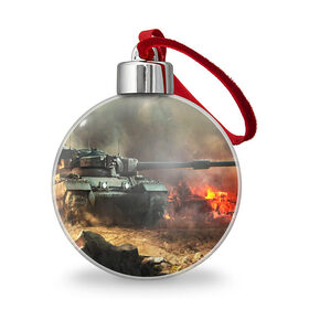 Ёлочный шар с принтом ТАНК в Тюмени, Пластик | Диаметр: 77 мм | game | tank | war | боевой танк | война | выстрел | дым | игра | искры | огонь | пламя | танк | танкист | техника