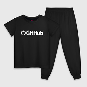 Детская пижама хлопок с принтом GitHub в Тюмени, 100% хлопок |  брюки и футболка прямого кроя, без карманов, на брюках мягкая резинка на поясе и по низу штанин
 | Тематика изображения на принте: git hub | github | it | кодинг | программист