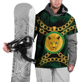 Накидка на куртку 3D с принтом Золотой леопард в Тюмени, 100% полиэстер |  | fashion | luxury | texture | дорогая | дорогой | золото | люкс | паттерн | роскошь | серебро | стиль | стильная | текстура