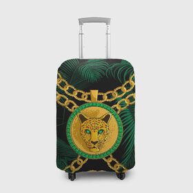 Чехол для чемодана 3D с принтом Золотой леопард в Тюмени, 86% полиэфир, 14% спандекс | двустороннее нанесение принта, прорези для ручек и колес | fashion | luxury | texture | дорогая | дорогой | золото | люкс | паттерн | роскошь | серебро | стиль | стильная | текстура