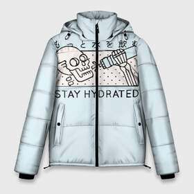 Мужская зимняя куртка 3D с принтом STAY HYDRATED в Тюмени, верх — 100% полиэстер; подкладка — 100% полиэстер; утеплитель — 100% полиэстер | длина ниже бедра, свободный силуэт Оверсайз. Есть воротник-стойка, отстегивающийся капюшон и ветрозащитная планка. 

Боковые карманы с листочкой на кнопках и внутренний карман на молнии. | death | japan | skeleton | sport | vegan | water | yoga | веган | вегетарианство | вода | йога | скелет | спорт | хэллоуин | череп | япония