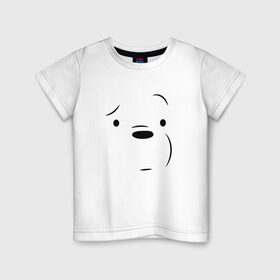 Детская футболка хлопок с принтом Белый мишка в Тюмени, 100% хлопок | круглый вырез горловины, полуприлегающий силуэт, длина до линии бедер | we bare bears | белый | вся правда о медведях | гриз | гризз | гризли | медведь | мы обычные медведи | пан пан | панда | три обычных медведя