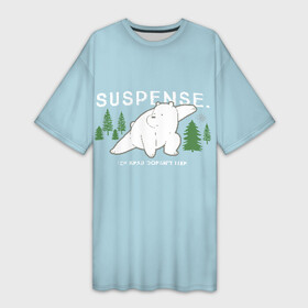 Платье-футболка 3D с принтом Белому не нравится неизвестное в Тюмени,  |  | we bare bears | белый | вся правда о медведях | гриз | гризз | гризли | медведь | мы обычные медведи | пан пан | панда | три обычных медведя