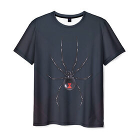 Мужская футболка 3D с принтом Каракурт в Тюмени, 100% полиэфир | прямой крой, круглый вырез горловины, длина до линии бедер | marvel | spider | австралия | арахнофобия | вдова | кокон | красная | марвел | муха | насекомое | нить | паутина | полосы | сеть | спайдер | супергерой | тарантул | укус | фобия | черная | яд