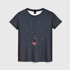 Женская футболка 3D с принтом Каракурт в Тюмени, 100% полиэфир ( синтетическое хлопкоподобное полотно) | прямой крой, круглый вырез горловины, длина до линии бедер | marvel | spider | австралия | арахнофобия | вдова | кокон | красная | марвел | муха | насекомое | нить | паутина | полосы | сеть | спайдер | супергерой | тарантул | укус | фобия | черная | яд