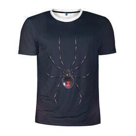 Мужская футболка 3D спортивная с принтом Каракурт в Тюмени, 100% полиэстер с улучшенными характеристиками | приталенный силуэт, круглая горловина, широкие плечи, сужается к линии бедра | marvel | spider | австралия | арахнофобия | вдова | кокон | красная | марвел | муха | насекомое | нить | паутина | полосы | сеть | спайдер | супергерой | тарантул | укус | фобия | черная | яд