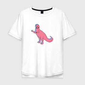 Мужская футболка хлопок Oversize с принтом Динозавр в Тюмени, 100% хлопок | свободный крой, круглый ворот, “спинка” длиннее передней части | динозавр | рисунок