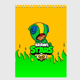 Скетчбук с принтом BRAWL STARS LEON в Тюмени, 100% бумага
 | 48 листов, плотность листов — 100 г/м2, плотность картонной обложки — 250 г/м2. Листы скреплены сверху удобной пружинной спиралью | brawl stars | bull | colt | leon | stars | берли | бо | брок | ворон | джесси | динамайк | дэррил | кольт | леон | мортис | нита | пайпер | пенни | поко | пэм | рикошет | спайк | тара | фрэнк | шелли | эль примо