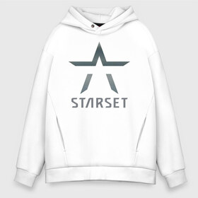 Мужское худи Oversize хлопок с принтом Starset в Тюмени, френч-терри — 70% хлопок, 30% полиэстер. Мягкий теплый начес внутри —100% хлопок | боковые карманы, эластичные манжеты и нижняя кромка, капюшон на магнитной кнопке | logo | rock | starset | лого | рок | старсет