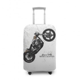 Чехол для чемодана 3D с принтом Vintage Chopper Motorcycle в Тюмени, 86% полиэфир, 14% спандекс | двустороннее нанесение принта, прорези для ручек и колес | 
