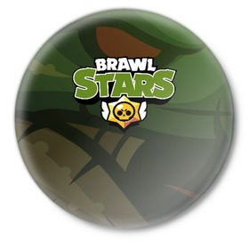 Значок с принтом Brawl Stars в Тюмени,  металл | круглая форма, металлическая застежка в виде булавки | brawl | bs | fails | leon | stars | supercell | tick | бой | босс | бравл | броубол | бс | герои | драка | звезд | осада | сейф | старс | цель