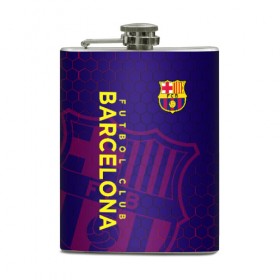 Фляга с принтом Барселона в Тюмени, металлический корпус | емкость 0,22 л, размер 125 х 94 мм. Виниловая наклейка запечатывается полностью | barcelona | fcb | барса | барселона | форма | футбол | футболист | футбольный клуб