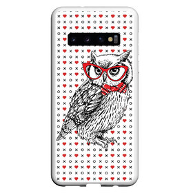 Чехол для Samsung Galaxy S10 с принтом Мудрая сова в очках в Тюмени, Силикон | Область печати: задняя сторона чехла, без боковых панелей | бабочки | мудрая | мудрость | наука | начитанная | очки | птица | сова | совенок | совушка | умная