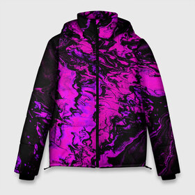 Мужская зимняя куртка 3D с принтом Пурпурные краски в Тюмени, верх — 100% полиэстер; подкладка — 100% полиэстер; утеплитель — 100% полиэстер | длина ниже бедра, свободный силуэт Оверсайз. Есть воротник-стойка, отстегивающийся капюшон и ветрозащитная планка. 

Боковые карманы с листочкой на кнопках и внутренний карман на молнии. | abstract | acrylic | art | color | liquid | modern | paint | painting | splash | абстракция | акрил | арт | брызги | жидкость | искусство | краска | рисунок | современный