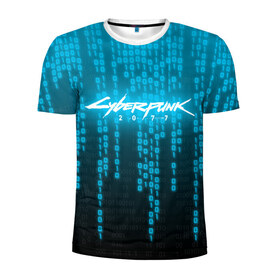 Мужская футболка 3D спортивная с принтом CYBERPUNK 2077 в Тюмени, 100% полиэстер с улучшенными характеристиками | приталенный силуэт, круглая горловина, широкие плечи, сужается к линии бедра | 2077 | cyberpunk 2020 | cyberpunk 2077 | cyberpunk 2077 samurai | cyberpunk city | кибер панк. | киберпанк | киберпанк 2077