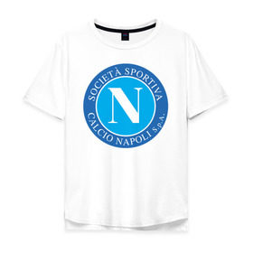 Мужская футболка хлопок Oversize с принтом Наполи в Тюмени, 100% хлопок | свободный крой, круглый ворот, “спинка” длиннее передней части | Тематика изображения на принте: 