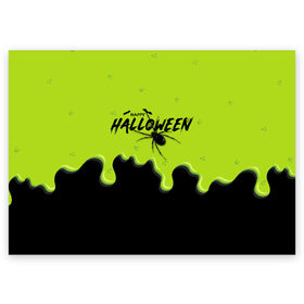Поздравительная открытка с принтом Happy Halloween в Тюмени, 100% бумага | плотность бумаги 280 г/м2, матовая, на обратной стороне линовка и место для марки
 | ghost | halloween | ведьма | джек | дух | кельты | монстр | нечисть | паук | паутина | праздник | привидение | призрак | пугало | тень | тыква | хеллоуин | хэллоуин
