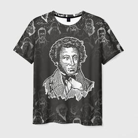 Мужская футболка 3D с принтом А.С.Пушкин в Тюмени, 100% полиэфир | прямой крой, круглый вырез горловины, длина до линии бедер | а.с.пушкин | знания | классик | литература | писатели | писатель | писатель классик | пушкин | школа | школьная программа