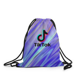 Рюкзак-мешок 3D с принтом TikTok в Тюмени, 100% полиэстер | плотность ткани — 200 г/м2, размер — 35 х 45 см; лямки — толстые шнурки, застежка на шнуровке, без карманов и подкладки | 