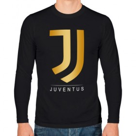 Мужской лонгслив хлопок с принтом JUVENTUS GOLDEN LOGO в Тюмени, 100% хлопок |  | cr7 | juve | juventus | ronaldo | роналдо | ювентус