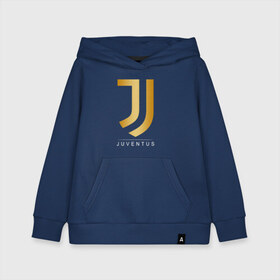 Детская толстовка хлопок с принтом JUVENTUS GOLDEN LOGO в Тюмени, 100% хлопок | Круглый горловой вырез, эластичные манжеты, пояс, капюшен | Тематика изображения на принте: cr7 | juve | juventus | ronaldo | роналдо | ювентус