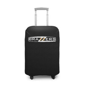 Чехол для чемодана 3D с принтом BRAZZERS в Тюмени, 86% полиэфир, 14% спандекс | двустороннее нанесение принта, прорези для ручек и колес | brazzers | hub | бразерс