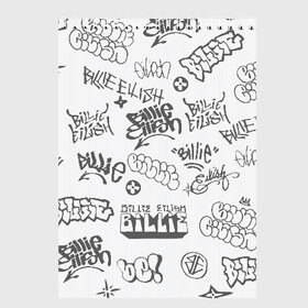 Скетчбук с принтом Billie Eilish Graffiti Gray в Тюмени, 100% бумага
 | 48 листов, плотность листов — 100 г/м2, плотность картонной обложки — 250 г/м2. Листы скреплены сверху удобной пружинной спиралью | billie | eilish | graffiti | grunge | айлиш | беляш | беляшик | билли | биляш | граффити | татуировки