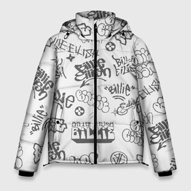 Мужская зимняя куртка 3D с принтом Billie Eilish Graffiti Gray в Тюмени, верх — 100% полиэстер; подкладка — 100% полиэстер; утеплитель — 100% полиэстер | длина ниже бедра, свободный силуэт Оверсайз. Есть воротник-стойка, отстегивающийся капюшон и ветрозащитная планка. 

Боковые карманы с листочкой на кнопках и внутренний карман на молнии. | Тематика изображения на принте: billie | eilish | graffiti | grunge | айлиш | беляш | беляшик | билли | биляш | граффити | татуировки