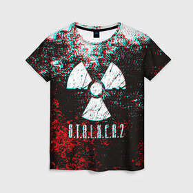 Женская футболка 3D с принтом S.T.A.L.K.E.R. 2 GLITCH в Тюмени, 100% полиэфир ( синтетическое хлопкоподобное полотно) | прямой крой, круглый вырез горловины, длина до линии бедер | bandit | chernobyl | pripyat | s.t.a.l.k.e.r. 2 | shadow of chernobyl | stalker | stalker 2 | бандиты | меченый | припять | сталкер | сталкер 2 | тени чернобыля | чернобыль | чистое небо