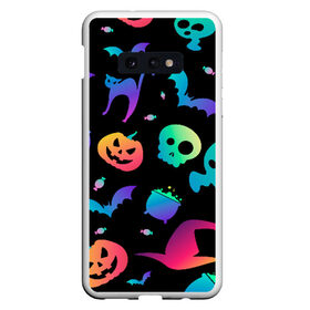 Чехол для Samsung S10E с принтом Rainbow Halloween в Тюмени, Силикон | Область печати: задняя сторона чехла, без боковых панелей | diy | ghost | halloween | horror | makeup | scary | trick or treat | вампир | ведьма | кошка | луна | магия | новинки | ночь | тыква | хэллоуин