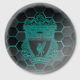 Значок с принтом Liverpool F.C. в Тюмени,  металл | круглая форма, металлическая застежка в виде булавки | 