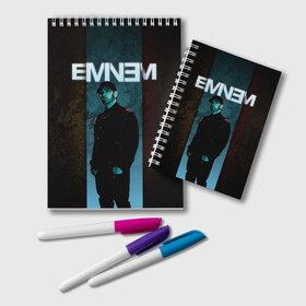 Блокнот с принтом Eminem в Тюмени, 100% бумага | 48 листов, плотность листов — 60 г/м2, плотность картонной обложки — 250 г/м2. Листы скреплены удобной пружинной спиралью. Цвет линий — светло-серый
 | Тематика изображения на принте: emenem | eminem | hip hop | hiphop | kamikaze | marshal mathers | marshall | marshall mathers | rap | rap god | revival | slim shadi | slim shady | venom | еминем | олдскул | реп | рэп | хипхоп | эминем