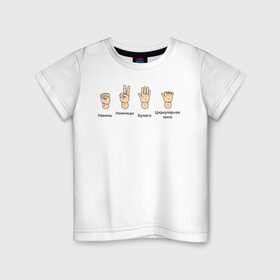 Детская футболка хлопок с принтом Циркулярная пила в Тюмени, 100% хлопок | круглый вырез горловины, полуприлегающий силуэт, длина до линии бедер | камень | мила | ножницы | рука | тб | циркулярная. техника безопасности