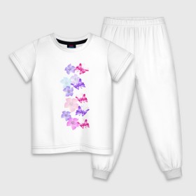 Детская пижама хлопок с принтом Цветы И Бабочки в Тюмени, 100% хлопок |  брюки и футболка прямого кроя, без карманов, на брюках мягкая резинка на поясе и по низу штанин
 | бабочки | красота | милота | рисунок | цветы | цветы и бабочки