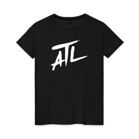 Женская футболка хлопок с принтом ATL ACIDHOUZE в Тюмени, 100% хлопок | прямой крой, круглый вырез горловины, длина до линии бедер, слегка спущенное плечо | acidhouze | atl | atl acidhouze | rap | russia | атл | реп | россия