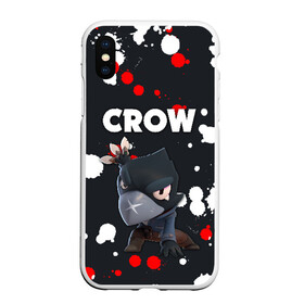 Чехол для iPhone XS Max матовый с принтом BRAWL STARS CROW в Тюмени, Силикон | Область печати: задняя сторона чехла, без боковых панелей | android | brawl stars | colt | crow | games | leon | penny | poco. | shelly | spike | wanted | брав | бравл старс | звезды | игры | мобильные игры | старс