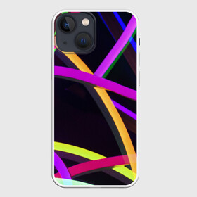 Чехол для iPhone 13 mini с принтом Светящиеся полосы в Тюмени,  |  | abstract | neon | абстрактно | абстрактный | абстракция | линии | неон | неонка | неоновая | неоновые | неоновый | полоски | полосы | разноцветные | светящиеся | цветные