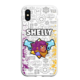 Чехол для iPhone XS Max матовый с принтом BRAWL STARS SHELLY в Тюмени, Силикон | Область печати: задняя сторона чехла, без боковых панелей | android | brawl stars | colt | crow | games | leon | penny | poco. | shelly | spike | wanted | брав | бравл старс | звезды | игры | мобильные игры | старс