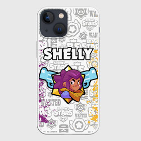 Чехол для iPhone 13 mini с принтом BRAWL STARS SHELLY в Тюмени,  |  | android | brawl stars | colt | crow | games | leon | penny | poco. | shelly | spike | wanted | брав | бравл старс | звезды | игры | мобильные игры | старс