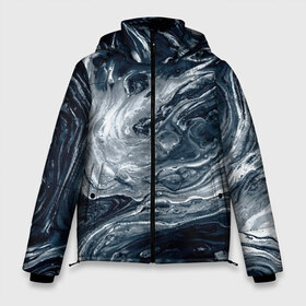 Мужская зимняя куртка 3D с принтом Темные холодные краски в Тюмени, верх — 100% полиэстер; подкладка — 100% полиэстер; утеплитель — 100% полиэстер | длина ниже бедра, свободный силуэт Оверсайз. Есть воротник-стойка, отстегивающийся капюшон и ветрозащитная планка. 

Боковые карманы с листочкой на кнопках и внутренний карман на молнии. | abstract | acrylic | art | color | liquid | modern | paint | painting | splash | абстракция | акрил | арт | брызги | жидкость | искусство | краска | пятна | рисунок | современный