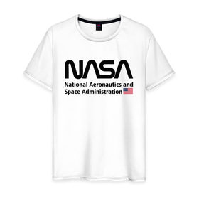 Мужская футболка хлопок с принтом NASA в Тюмени, 100% хлопок | прямой крой, круглый вырез горловины, длина до линии бедер, слегка спущенное плечо. | alien | area 51 | nasa | space x | ufo | америка | американский | астронавт | звезды | земля | зона 51 | инопланетянин | космонавт | космос | луна | марс | наса | нло | планета | пришельцы | ракета | роскосмос | созвездие