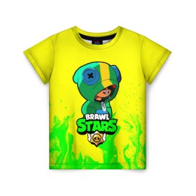 Детская футболка 3D с принтом Brawl Stars LEON в Тюмени, 100% гипоаллергенный полиэфир | прямой крой, круглый вырез горловины, длина до линии бедер, чуть спущенное плечо, ткань немного тянется | brawl | brawl stars | crow | leon | stars | бравл | бравл старс | браво старс | игра | компьютерная | кров | леон | онлайн | старс