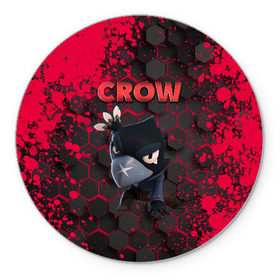 Коврик для мышки круглый с принтом Brawl Stars CROW в Тюмени, резина и полиэстер | круглая форма, изображение наносится на всю лицевую часть | brawl | brawl stars | crow | leon | stars | бравл | бравл старс | браво старс | игра | компьютерная | кров | леон | онлайн | старс