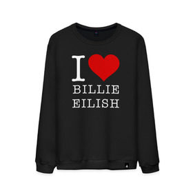 Мужской свитшот хлопок с принтом I love Billie Eilish в Тюмени, 100% хлопок |  | 